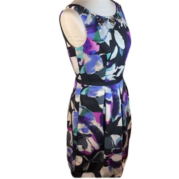 Eliza J Multicolored A-Line Dress with Sequined Neckline (Size: 4) - Picture 5 of 16